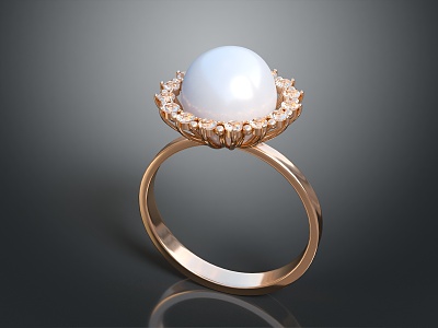 Modern Ring Diamond Ring Gem Ring 3d model