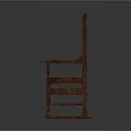 Classic Wooden Armchair With Vertical Slat Back And Sturdy Armrests