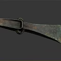 Ancient Bronze Weapon Rusted Blade With Central Hole And Historical Design