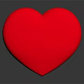 Smooth Shiny Red Heart Shape Object on Dark Gray Background With Reflection