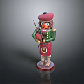 Scottish Nutcracker Figurine In Red Hat Green Jacket And Tartan Kilt With Bagpipe