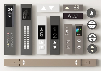 Elevator Button Elevator Switch Button Floor Display 3d model