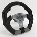 Sparco Sporty Steering Wheel With Black Grip And Silver Center Design