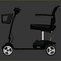 Modern Electric Black Motorcycle With Comfortable Seat Front Basket And Four Wheels