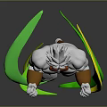 White Haired Character In Dynamic Pose With Green And Yellow Energy Creatures