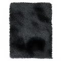 Black Fluffy Square Rug with Soft Plush Texture and Luxurious Appearance 3d model