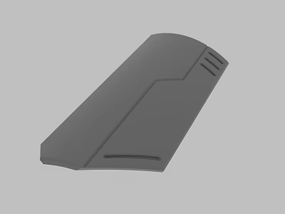 Gray Rectangular 3D Model With Smooth Surface Modern Geometric Design And Side Grooves 3d model