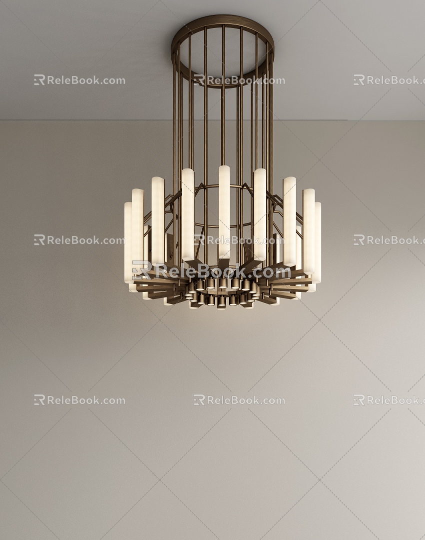 Modern Light Luxury Metal Chandelier Large Chandelier Room Chandelier 3d model