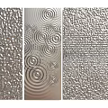 Metallic Decorative Wall Panels With Circular Wavy Striped Textures For Interior Design 3d model