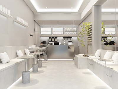 Modern Milk Tea Shop 3d model