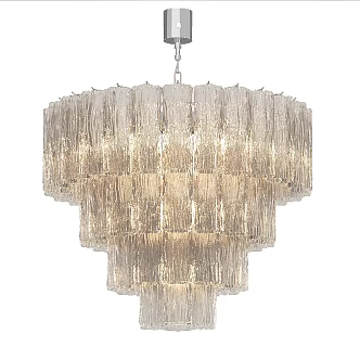 Vintage Chandelier Lighting Chandelier Metal Chrome Glass 3d model