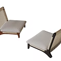 Modern Leisure Chair With Woven Backrest And Light Colored Cushion Design