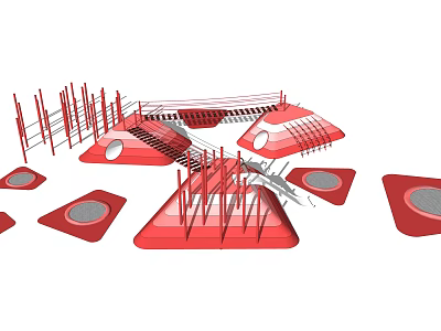 Modern amusement facilities Children's amusement facilities Slide trampoline 3d model