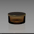 Modern Decorative Ornament Set With Golden Round Lid And Black Base