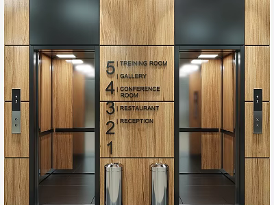 Elegant Decorative Ornament Set Featuring Wooden Wall Metal Frame And Floor Indicator Design 3d model