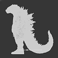 Godzilla Wearing Gray Hoodie Black Pants And Red Sneakers With Tail