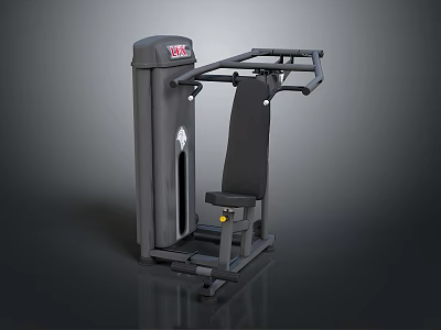 Gray And Black Seated Chest Press Machine With Ergonomic Seat For Strength Training 3d model
