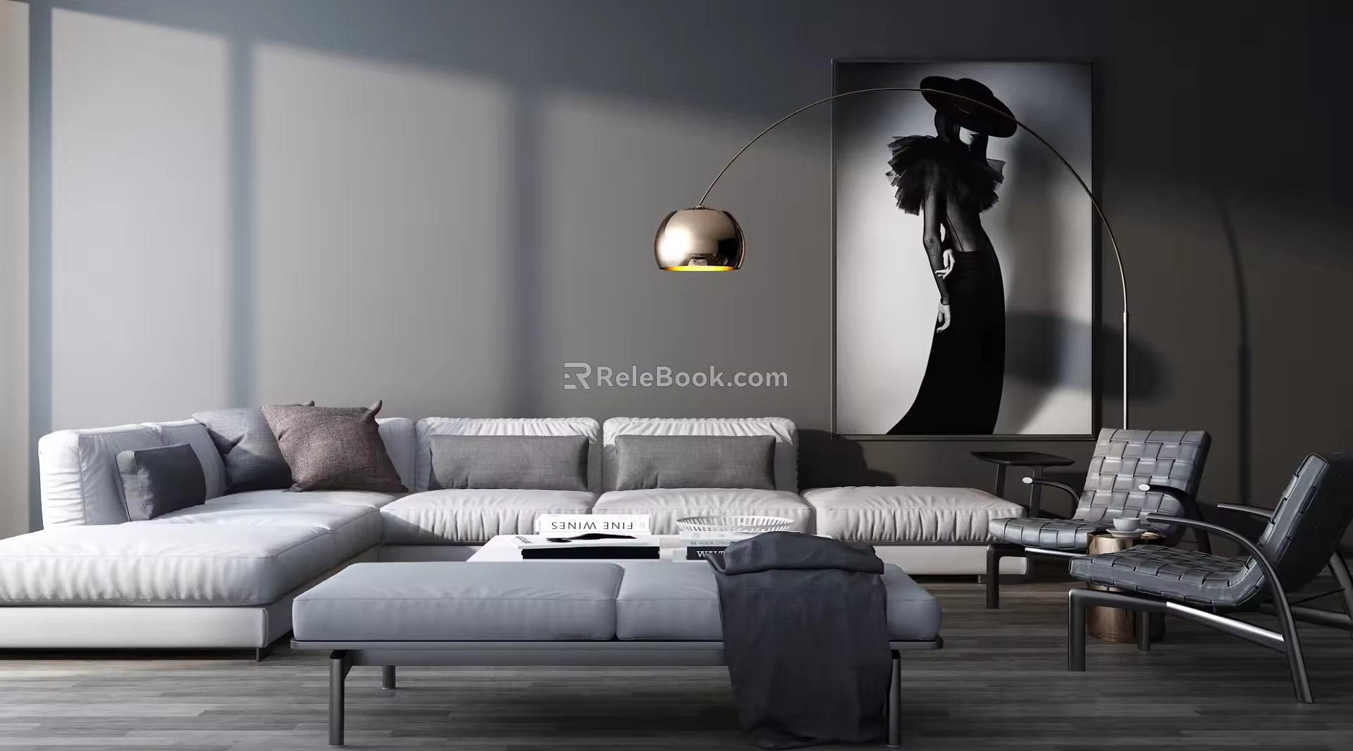 Modern sofa coffee table combination 3d model