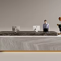 Modern Company Reception Area Bar Reception Desk 3d model