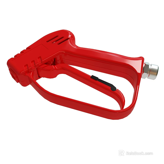Red Handheld Spray Gun With Ergonomic Handle Metal Nozzle And Durable Body 3d model 