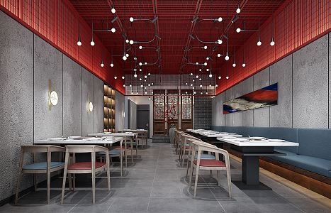 New Chinese Hot Pot Shop 3d model