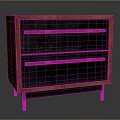 Modern Entryway Console Cabinet With Wooden Frame Dark Drawers And Gold Metal Handles