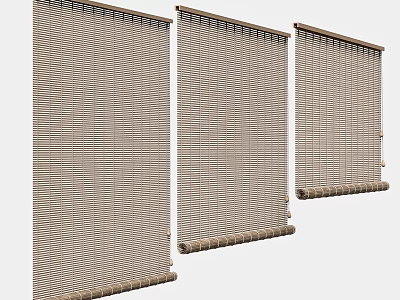 Natural Bamboo Roller Blinds Woven Texture for Home Interior Window Decoration 3d model