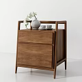 Stylish Bedside Tables With Drawer Design And Decorative Lamp Vase Accents