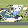Scenic Residential Landscape Design With Water Ponds Green Walkways And Lush Trees