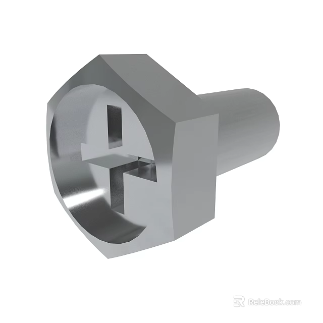 Metal Mechanical Part With Hexagonal Shape Cross Hole And Cylindrical Section 3d model