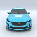 Blue Sporty Sedan With Modern Exterior Design And Black Alloy Wheels