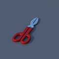 Household Scissors With Red Handle And Sharp Stainless Steel Blades For Daily Use