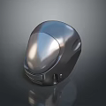 Modern Tactical Weapon Helmet With Silver Metallic Reflective Surface 3d model
