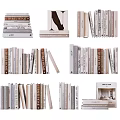 Stylish Book Collection Featuring Stacked And Upright Books In Neutral Tones