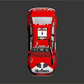 Red Marlboro Rally Car with Number 1 Logo and Racing Exterior Design