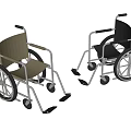 Medical Devices Mobility Aids Two Wheelchairs With Metal Frames And Comfortable Colored Seats