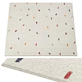 Light Colored Square Rug With Colorful Scattered Small Patterns For Home Decor