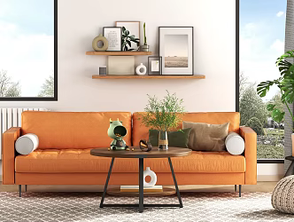 Living room Living room Sofa Coffee table Coffee table Decorations 3d model