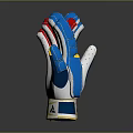 Colorful Athletic Sports Gloves With Blue Red White Design And Brand Logo