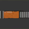 Modern Computer Control Panel 3D Model With Orange Gray Design Interface And Buttons