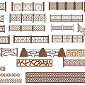 Various Decorative Fence Designs With Intricate Patterns And Ornamental Styles 3d model