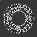 Round Woven Coffee Table With White And Gold Metal Frame Design