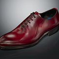 Red Leather Lace Up Dress Shoes with Classic Formal Design Black Sole Elegant Style