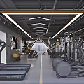 Modern Fitness Gym With Treadmills Dumbbells And Spacious Workout Equipment Area