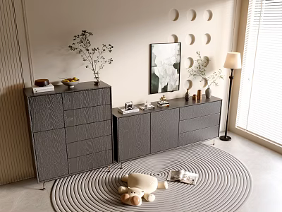 Modern Black Entrance Cabinet Sideboard Cabinet Balcony Cabinet Storage Cabinet Entrance Cabinet 3d model