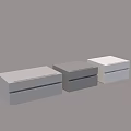 Modern Simple Bedside Tables In Three Different Colors For Bedroom Use 3d model