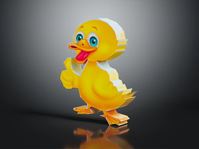 Cute Duck Shaped Kids Chair With 3D Design And Thumb Up Detail 3d model