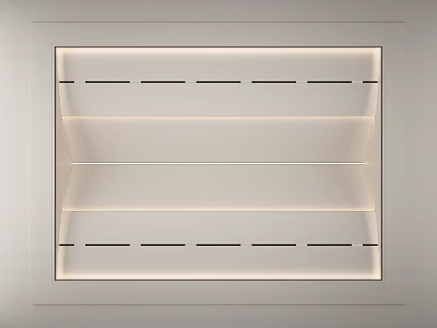 Modern Ceiling Design With Recessed LED Lighting And Linear Decorative Patterns 3d model