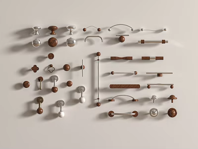 Middle antique handle cabinet door handle 3d model