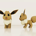 Cartoon Reptile Figure With Brown Body White Belly And Fluffy Tail Front Back View